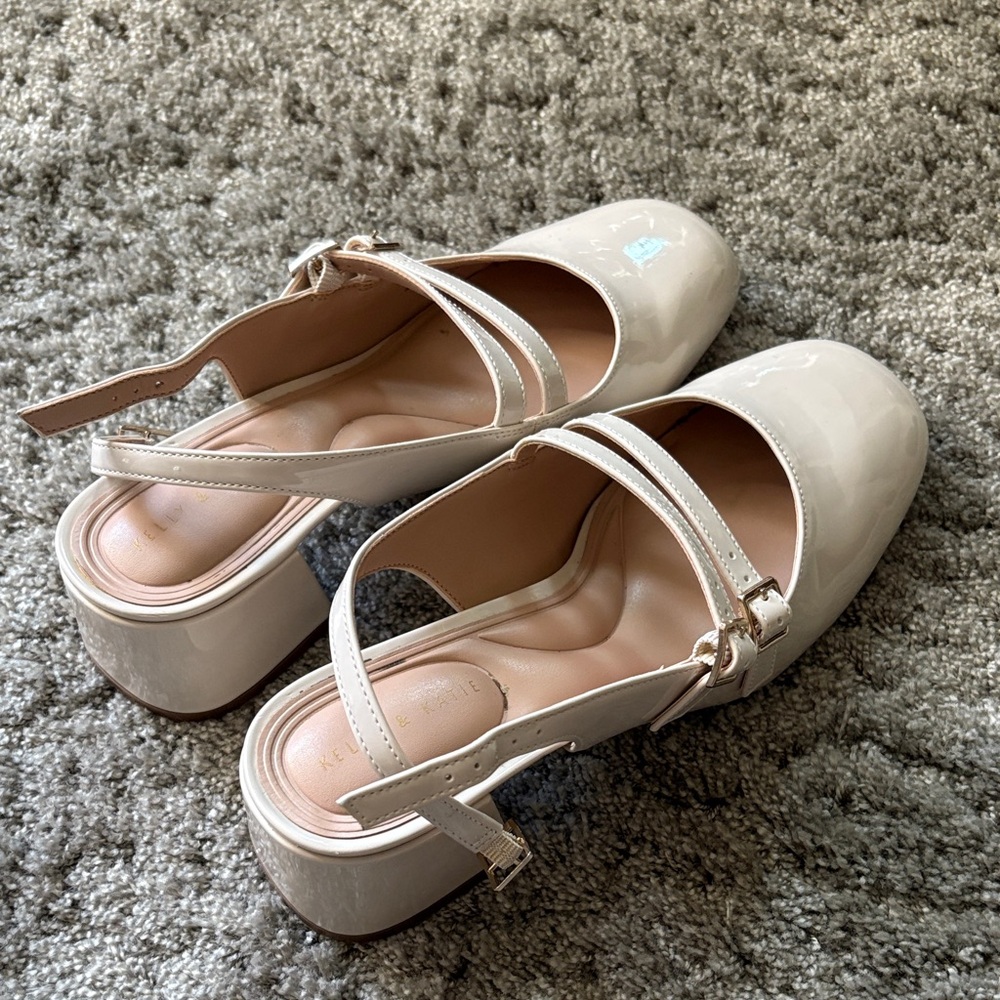 Kelly & Katie Cream Slingback Heels